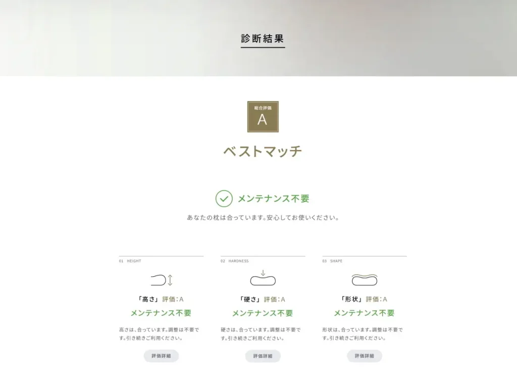 現在の寝心地を診断・評価